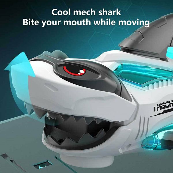 Electric Sharks Simulation Light Music Swinging Universal Mechanical Sharks Birthday And Holiday Gifts For Kids Color White