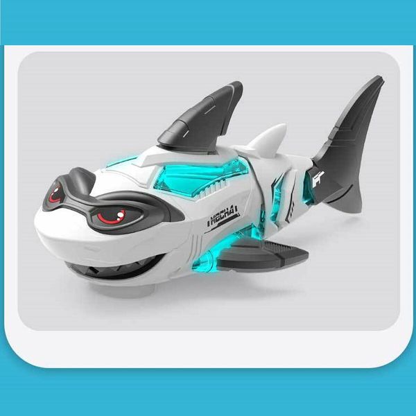 Electric Sharks Simulation Light Music Swinging Universal Mechanical Sharks Birthday And Holiday Gifts For Kids Color White