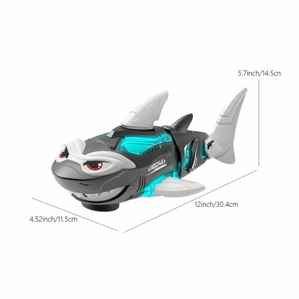 Electric Sharks Simulation Light Music Swinging Universal Mechanical Sharks Birthday And Holiday Gifts For Kids Color Grey