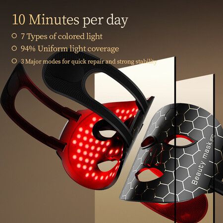 LED Facial Silicone Mask Light 7 Colors Light Mask Device Skin Care TypeC power