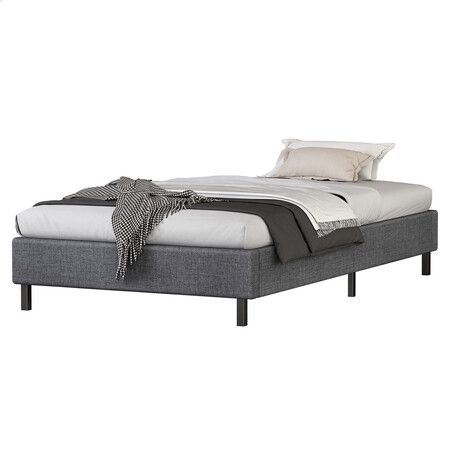 ALFORDSON Bed Frame Single Size Mattress Base Foundation Grey Fabric BASIM