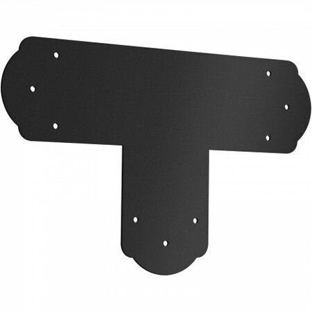 Black T Mending Plate T-shape 8 PCs 6" Flat Connector Post to Beam Bracket