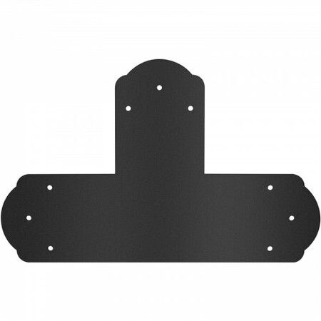 Black T Mending Plate T-shape 8 PCs 6" Flat Connector Post to Beam Bracket