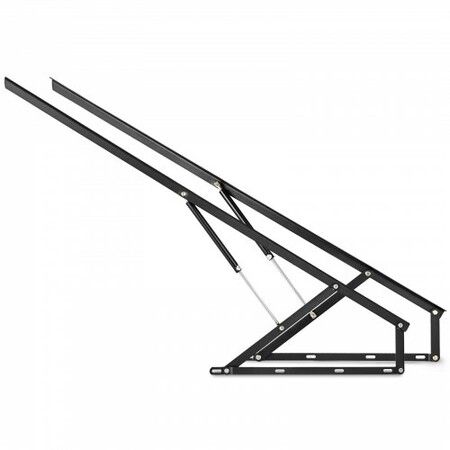 Pair of 5FT Pneumatic Mechanism Heavy Duty Gas Spring Kit for Box Bed Sofa Storage Space Saving DIY Project Lifter Lift Up Hardware Black