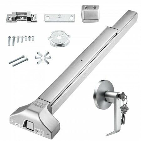 Push Bar Door Locks, Stainless Steel Panic Bars for Exit Doors, with Exterior Lever and 3 Keys, Push Bar Panic Exit Device Door Hardware for Metal Wood Door, for Left and Right Handed Doors