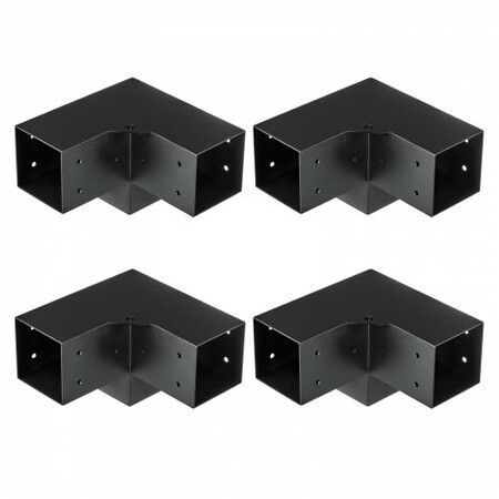 Pergola Bracket Kit 101x101mm, 4pcs 3-Way Heavy Duty Corner Bracket Woodworks DIY Post Base Kit, Easy Installation Wooden Beams for Gazebos, Patio Pergolas, Log Cabin Outdoor Pergola Hardware