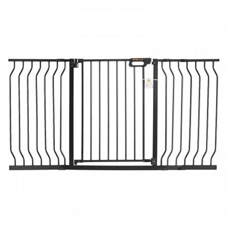 Baby Gate, 749-1468 mm Extra Wide, 762 mm High, Dog Gate for Stairs Doorways and House, Easy Step Walk Thru Auto Close Child Gate Pet Security Gate with Pressure Mount and Wall Mount Kit, Black