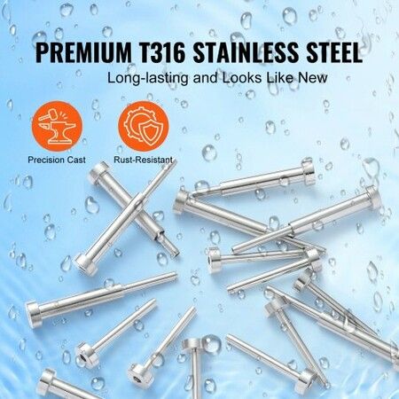 20 Pack Invisible Cable Railing kit, T316 Stainless Steel 3.2mm Invisible Receiver and Swage Stud End for Cable Railing, Swage Tensioner 3.2mm for Wood/Metal Post, Cable Railing Hardware, Silver