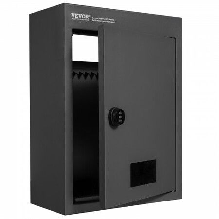 Through The Wall Drop Box, Heavy Duty Steel Through the Wall Mailbox with 2.8-7.9" 13" Combination Lock, 12.5x6.3x16.9" Mail Drop Box, Black