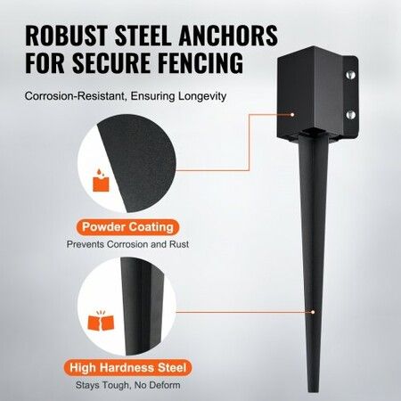 Fence Post Anchor Ground Spike 4 Pack 24 x 4 x 4 In Metal Fence Stakes
