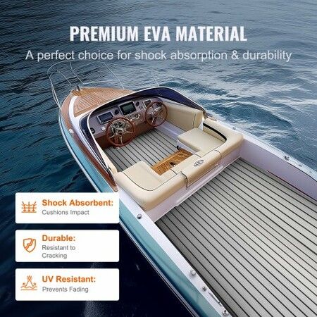 Boat Flooring, EVA Foam Boat Decking 94.5" x 35.4", Non-Slip Self-Adhesive Flooring, 23.2 sq.ft Marine Carpet for Boats, Yacht, Pontoon, Kayak Decking