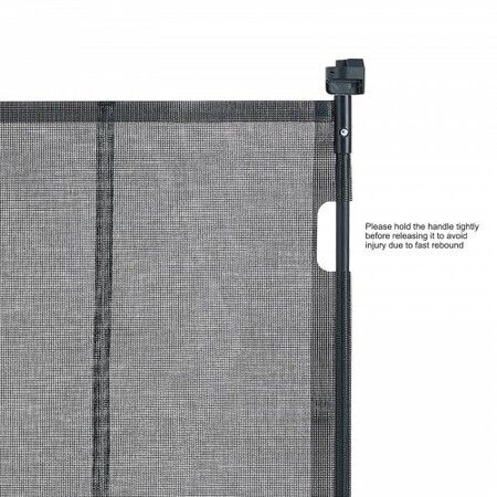 Retractable Baby Gate, 34.2" Tall Mesh Baby Gate, Extends up to 76.8" Wide Retractable Gate for Kids or Pets, Retractable Dog Gates for Indoor Stairs, Doorways, Hallways, Playrooms, Black