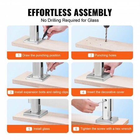 Glass Clamp, 10 PCS Square Glass Railing Bracket for 0.31 "-0.47 " Tempered Glass, 304 Stainless Steel Glass Mounting Clamp, 0.12鈥?Thick Glass Shelf Bracket for Balcony, Garden, Stair, Silver
