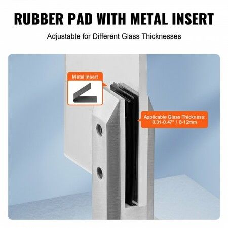 Glass Clamp, 10 PCS Square Glass Railing Bracket for 0.31 "-0.47 " Tempered Glass, 304 Stainless Steel Glass Mounting Clamp, 0.12鈥?Thick Glass Shelf Bracket for Balcony, Garden, Stair, Silver