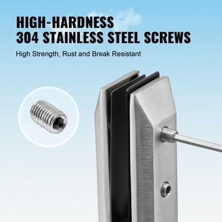 Glass Clamp, 10 PCS Square Glass Railing Bracket for 0.31 "-0.47 " Tempered Glass, 304 Stainless Steel Glass Mounting Clamp, 0.12鈥?Thick Glass Shelf Bracket for Balcony, Garden, Stair, Silver
