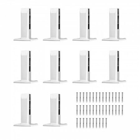 Glass Clamp, 10 PCS Square Glass Railing Bracket for 0.31 "-0.47 " Tempered Glass, 304 Stainless Steel Glass Mounting Clamp, 0.12鈥?Thick Glass Shelf Bracket for Balcony, Garden, Stair, Silver