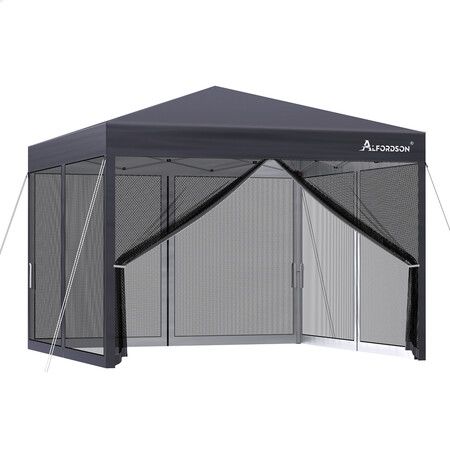 ALFORDSON Gazebo Pop Up Marquee 3x3 Outdoor Tent Party Camping Mesh Wall Grey