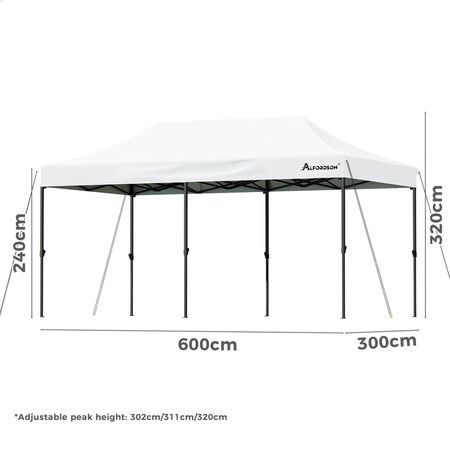 ALFORDSON Gazebo 3x6 Pop Up Tent Wedding Canopy White