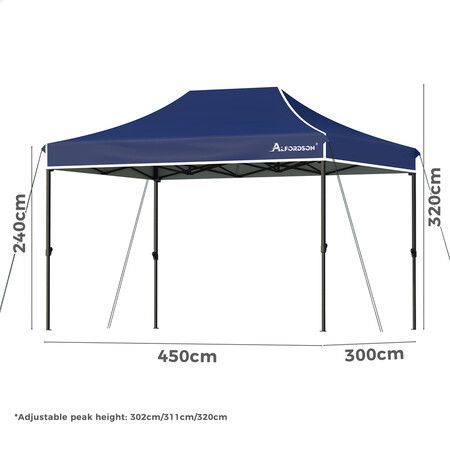 ALFORDSON Gazebo 3x4.5 Pop Up Tent Wedding Canopy Navy