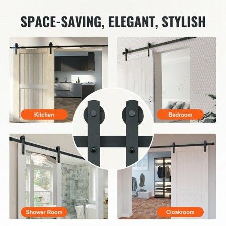 10FT Sliding Barn Door Hardware Closet Track Kit for Single Door I Hanger