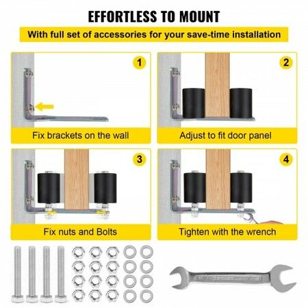 Gate Roller Guide Gate Roller w/90掳 Bracket 3鈥?Black Nylon Roller-2Pack