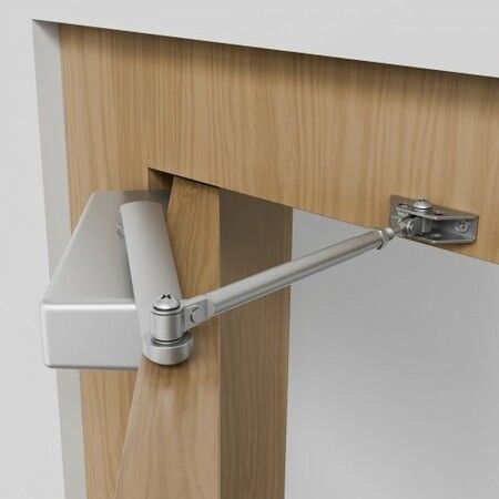 Door Closer, Automatic Door Closer Commercial or Residential Use for Door Weights 150 kg, Adjustable Size Hydraulic Buffer Door Closers Heavy Duty Cast Aluminum Body, Easy Install, Silver