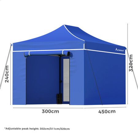 ALFORDSON Gazebo 3x4.5 Pop Up Marquee Blue