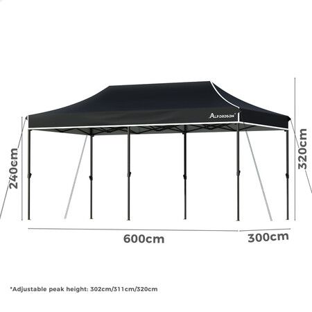 ALFORDSON Gazebo 3x6 Pop Up Tent Wedding Canopy Black