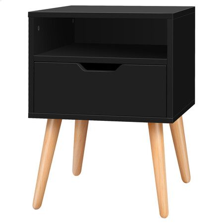 ALFORDSON Bedside Table Nightstand Side Storage Cabinet Scandinavian Black