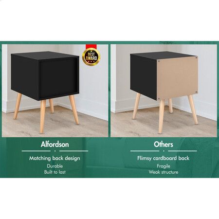 ALFORDSON Bedside Table Nightstand Side Storage Cabinet Scandinavian Black