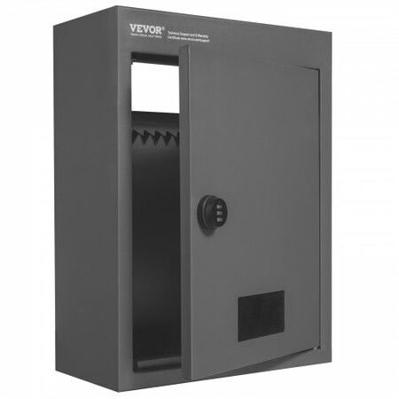 Through The Wall Drop Box, Heavy Duty Steel Through the Wall Mailbox with 2.8-7.9" 13" Combination Lock, 12.5x6.3x16.9" Mail Drop Box, Dark Gray