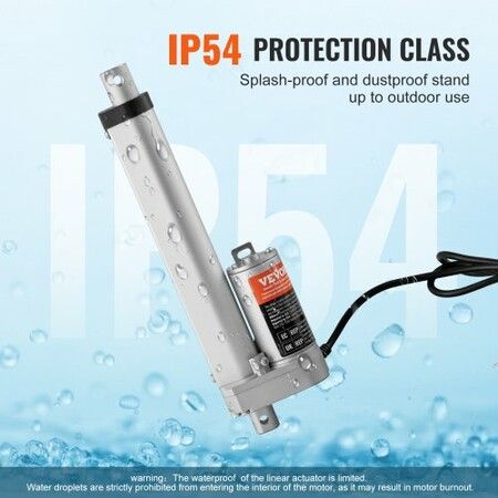 Linear Actuator 12V 6 Inch High Load 330lbs/1500N 0.19"/s IP54 Protection