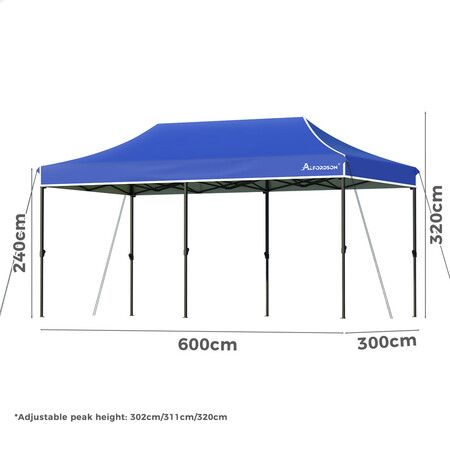 ALFORDSON Gazebo 3x6 Pop Up Marquee Outdoor Folding Tent Wedding Canopy Blue