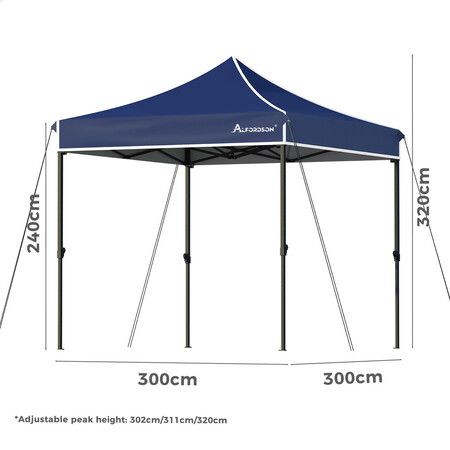 ALFORDSON Gazebo 3x3 Pop Up Tent Wedding Canopy Navy