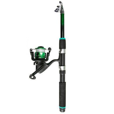 Portable Telescopic Fishing Rod and Reel Combo Kit for Boys,Girls with Fishing Reel,Fishing Tackles (Green)