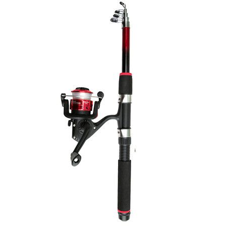 Portable Telescopic Fishing Rod and Reel Combo Kit for Boys,Girls with Fishing Reel,Fishing Tackles (Red)