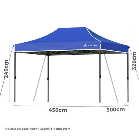 ALFORDSON Gazebo 3x4.5 Pop Up Tent Wedding Canopy Blue