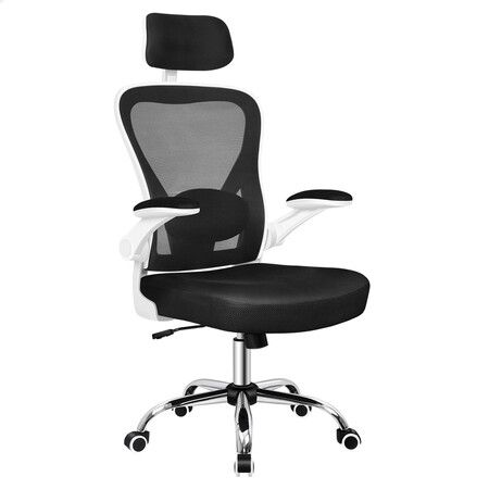 ALFORDSON Mesh Office Chair Executive Computer Gaming Fabric Seat Black White