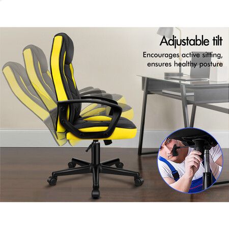 ALFORDSON Gaming Chair Office Executive Yellow