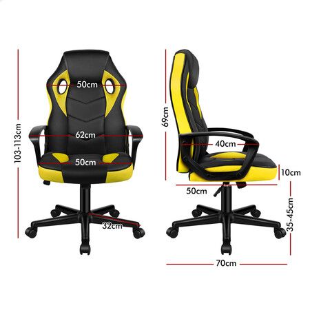 ALFORDSON Gaming Chair Office Executive Yellow