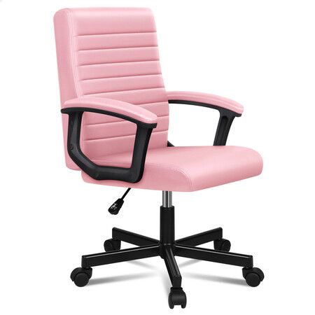 ALFORDSON Office Chair Executive Mid Back Pink