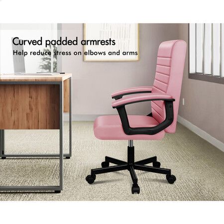 ALFORDSON Office Chair Executive Mid Back Pink