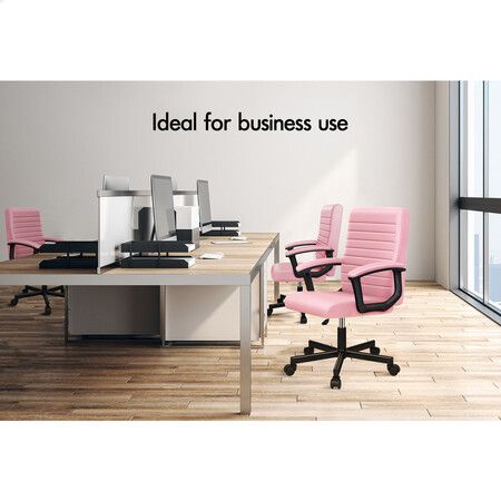 ALFORDSON Office Chair Executive Mid Back Pink