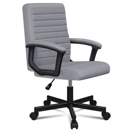 ALFORDSON Office Chair Executive Mid Back Fabric Grey