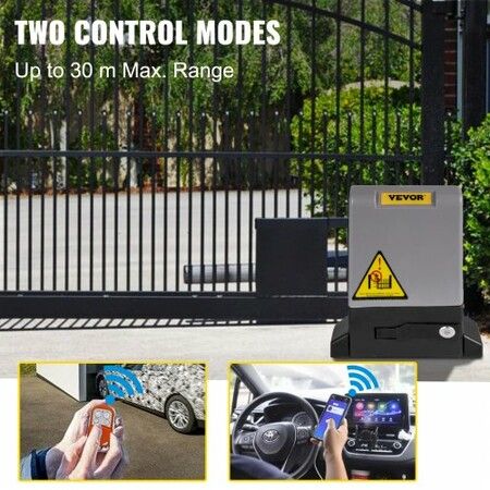 Sliding Gate Opener, 1800 KG 4 m, Automatic Sliding Gate with 4 Remote Controllers & APP Control, Electric Rolling Driveway Slide Gate Motor, Complete Gate Operator Hardware Security System Kit