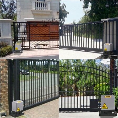 Sliding Gate Opener, 1800 KG 4 m, Automatic Sliding Gate with 4 Remote Controllers & APP Control, Electric Rolling Driveway Slide Gate Motor, Complete Gate Operator Hardware Security System Kit