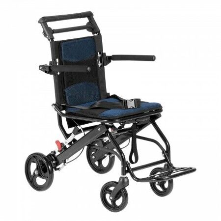 Wheelchair Aluminum Alloy Transport Chair Foldable 15.75-In W Seat 220lbs