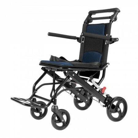 Wheelchair Aluminum Alloy Transport Chair Foldable 15.75-In W Seat 220lbs