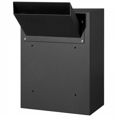 Through The Wall Drop Box, Heavy Duty Steel Through the Wall Mailbox with 2.8-7.9" 13" Combination Lock, 13x7x17" Mail Drop Box, Black