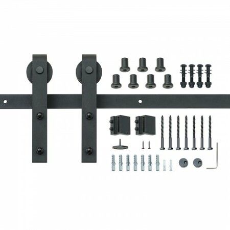 8FT Sliding Barn Door Hardware Closet Track Kit for Single Door J Hanger